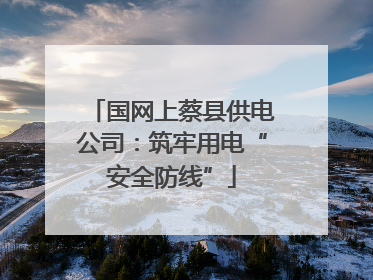 国网上蔡县供电公司：筑牢用电“安全防线”