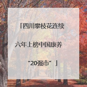 四川攀枝花连续六年上榜中国康养“20强市”
