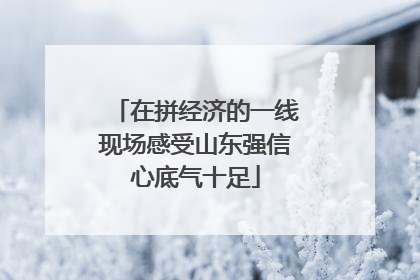 在拼经济的一线现场感受山东强信心底气十足