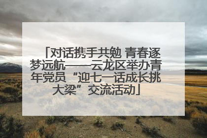 对话携手共勉 青春逐梦远航——云龙区举办青年党员“迎七一话成长挑大梁”交流活动
