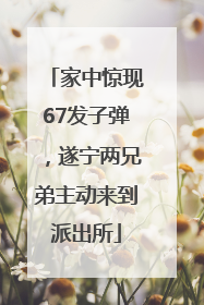 家中惊现67发子弹，遂宁两兄弟主动来到派出所