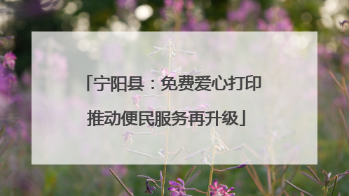 宁阳县：免费爱心打印 推动便民服务再升级