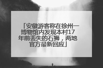 安徽游客称在徐州一博物馆内发现本村17年前丢失的石狮，两地官方最新回应