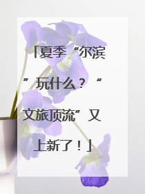 夏季“尔滨”玩什么？“文旅顶流”又上新了！