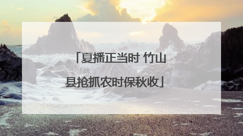 夏播正当时 竹山县抢抓农时保秋收
