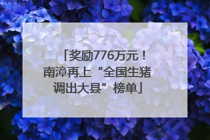 奖励776万元！南漳再上“全国生猪调出大县”榜单