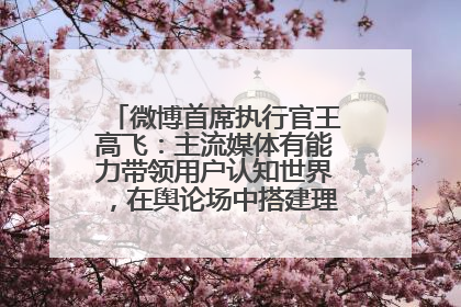 微博首席执行官王高飞：主流媒体有能力带领用户认知世界，在舆论场中搭建理性的讨论空间