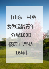山东一村免费为适龄青年分配100㎡楼房 已坚持16年