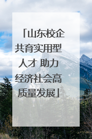 山东校企共育实用型人才 助力经济社会高质量发展