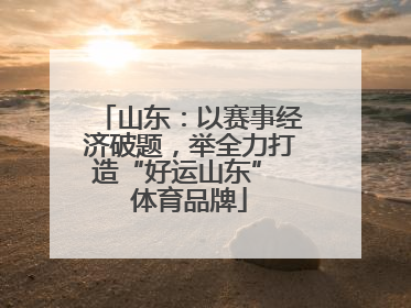 山东：以赛事经济破题，举全力打造“好运山东” 体育品牌