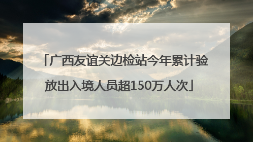 广西友谊关边检站今年累计验放出入境人员超150万人次