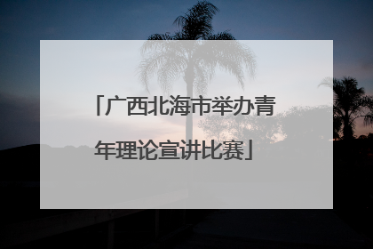 广西北海市举办青年理论宣讲比赛