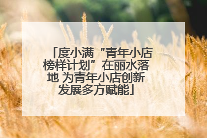 度小满“青年小店榜样计划”在丽水落地 为青年小店创新发展多方赋能