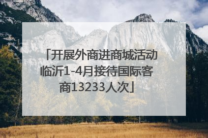 开展外商进商城活动 临沂1-4月接待国际客商13233人次