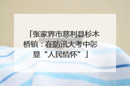 张家界市慈利县杉木桥镇：在防汛大考中彰显“人民情怀”
