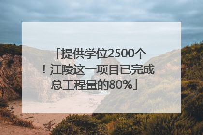 提供学位2500个！江陵这一项目已完成总工程量的80%