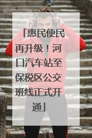 惠民便民再升级！河口汽车站至保税区公交班线正式开通