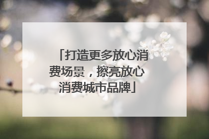打造更多放心消费场景，擦亮放心消费城市品牌