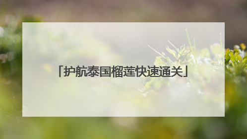 护航泰国榴莲快速通关