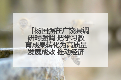 杨国强在广饶县调研时强调 把学习教育成果转化为高质量发展成效 推动经济稳健向好进中提质