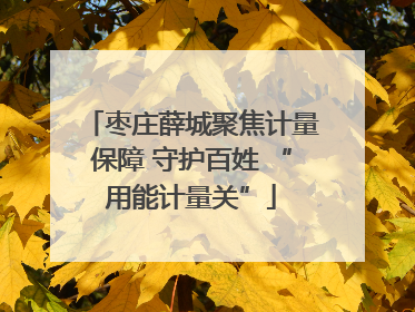 枣庄薛城聚焦计量保障 守护百姓 “用能计量关”