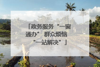 政务服务“一窗通办” 群众烦恼“一站解决”