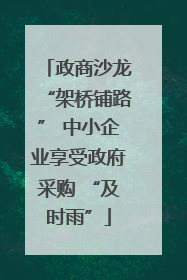 政商沙龙“架桥铺路” 中小企业享受政府采购 “及时雨”