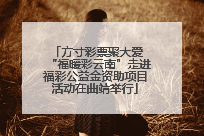 方寸彩票聚大爱 “福暖彩云南”走进福彩公益金资助项目活动在曲靖举行