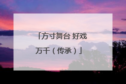 方寸舞台 好戏万千（传承）