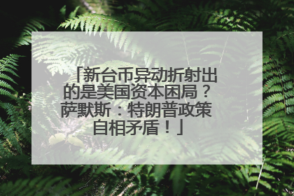 新台币异动折射出的是美国资本困局？萨默斯：特朗普政策自相矛盾！