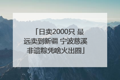 日卖2000只 最远卖到新疆 宁波慈溪非遗粽凭啥火出圈