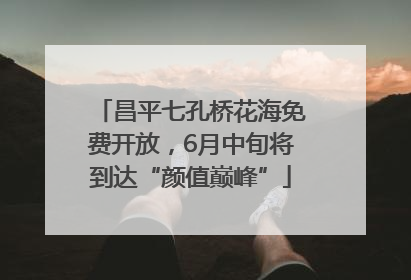昌平七孔桥花海免费开放，6月中旬将到达“颜值巅峰”