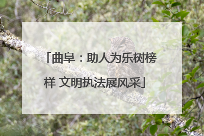曲阜：助人为乐树榜样 文明执法展风采