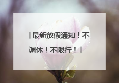 最新放假通知！不调休！不限行！