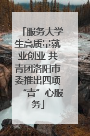 服务大学生高质量就业创业 共青团洛阳市委推出四项“青”心服务