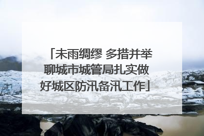 未雨绸缪 多措并举 聊城市城管局扎实做好城区防汛备汛工作