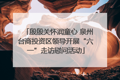 殷殷关怀润童心 泉州台商投资区领导开展“六一”走访慰问活动