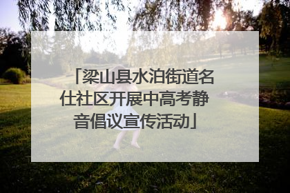 梁山县水泊街道名仕社区开展中高考静音倡议宣传活动