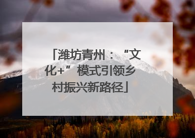 潍坊青州：“文化+”模式引领乡村振兴新路径