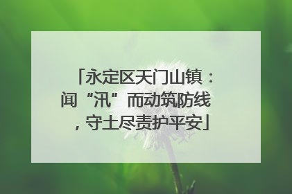 永定区天门山镇：闻“汛”而动筑防线，守土尽责护平安