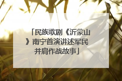 民族歌剧《沂蒙山》南宁首演讲述军民并肩作战故事