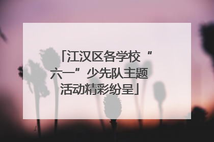 江汉区各学校“六一”少先队主题活动精彩纷呈