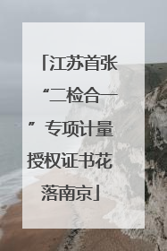 江苏首张“二检合一”专项计量授权证书花落南京