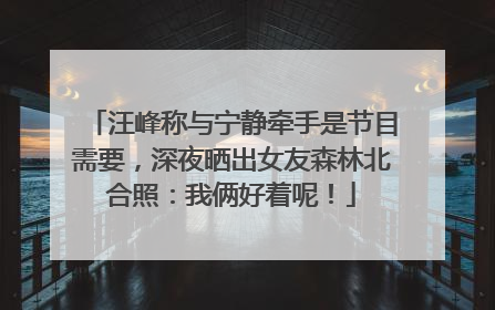 汪峰称与宁静牵手是节目需要，深夜晒出女友森林北合照：我俩好着呢！