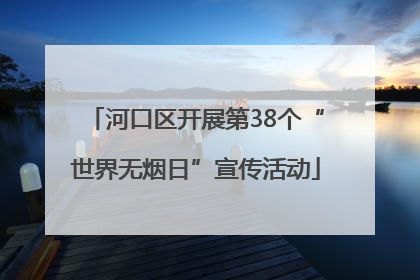 河口区开展第38个“世界无烟日”宣传活动