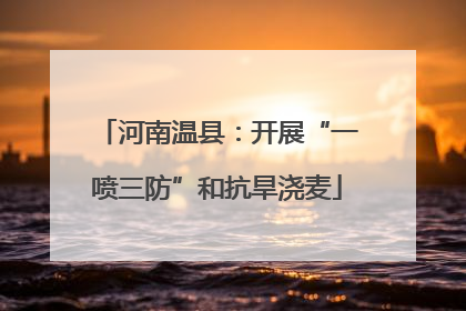 河南温县：开展“一喷三防”和抗旱浇麦