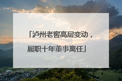 泸州老窖高层变动，履职十年董事离任
