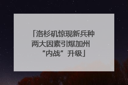 洛杉矶惊现新兵种 两大因素引爆加州“内战”升级