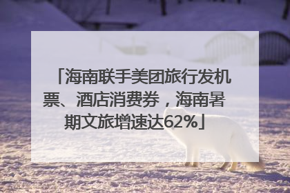 海南联手美团旅行发机票、酒店消费券，海南暑期文旅增速达62%