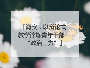 海安：以辩论式教学淬炼青年干部“政治三力”